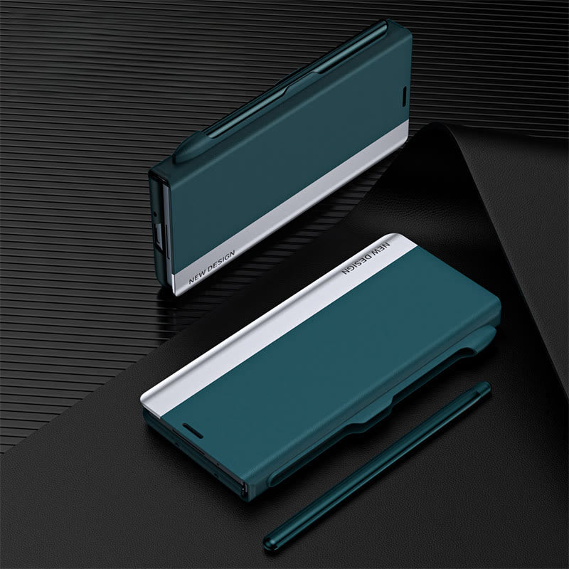 Premier Leather Phone Case Magnetic Cover for Galaxy Z Fold with S-Pen Slot