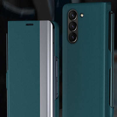 Premier Leather Phone Case Magnetic Cover for Galaxy Z Fold with S-Pen Slot