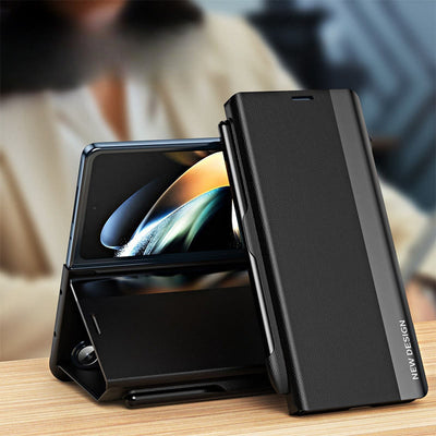Premier Leather Phone Case Magnetic Cover for Galaxy Z Fold with S-Pen Slot