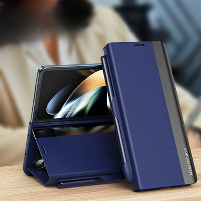 Premier Leather Phone Case Magnetic Cover for Galaxy Z Fold with S-Pen Slot
