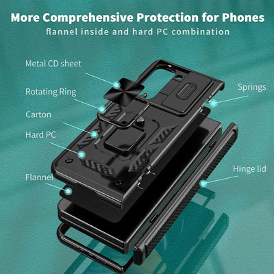 Shockproof Protective Phone Case for Z Fold 5/6 with Camera Cover Kickstand
