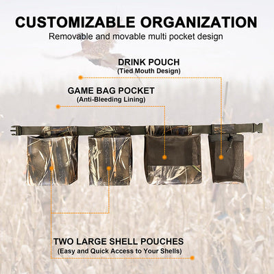 Camo Hunting Pack Waist Bag Pouch Adjustable Breathable for Hunting Dog Training