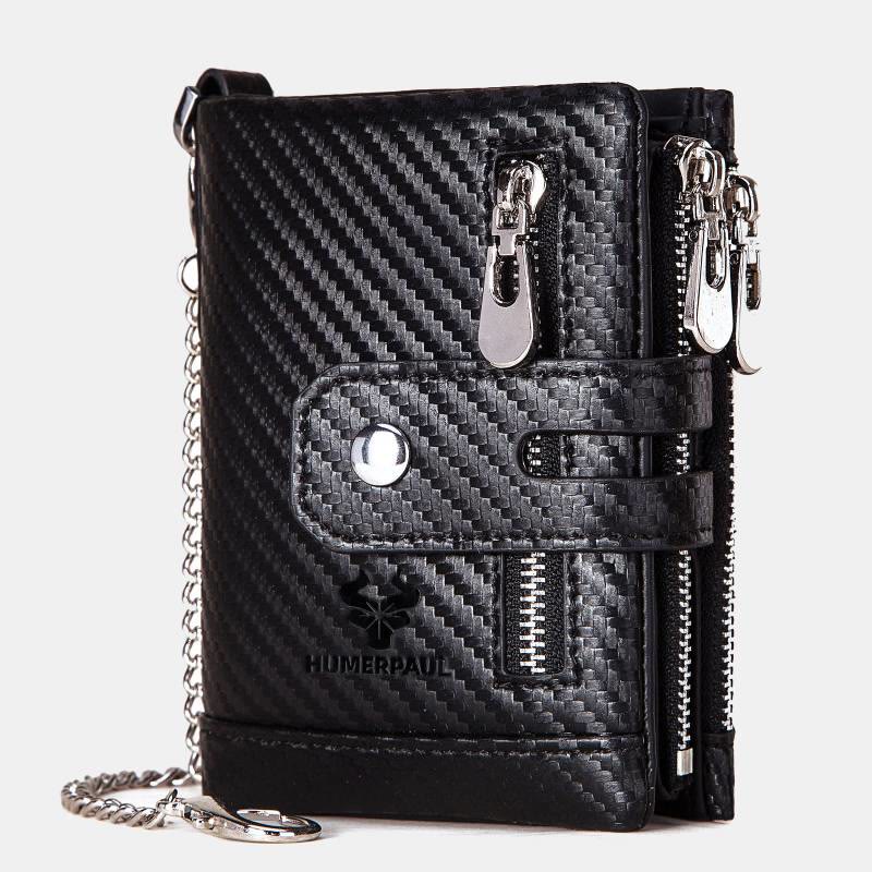 RFID Multifunctional Large Capacity Genuine Leather Wallet
