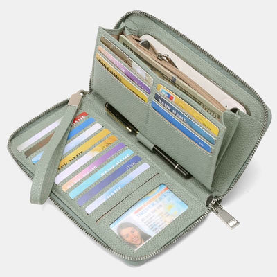 RFID Wallet for Women Large Capacity Card Slot Leather Purse