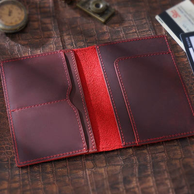 Ultra Thin Passport Holder For Suitcase Genuine Leather Passport Cover