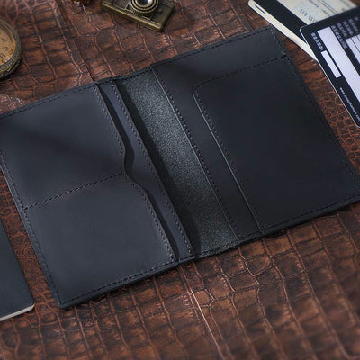 Ultra Thin Passport Holder For Suitcase Genuine Leather Passport Cover