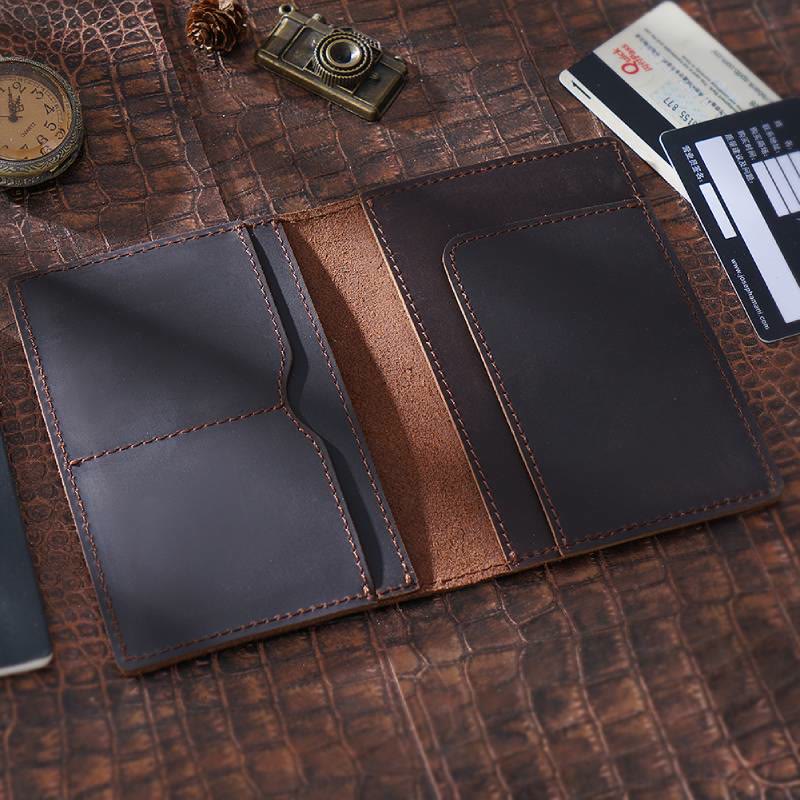 Ultra Thin Passport Holder For Suitcase Genuine Leather Passport Cover