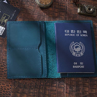 Ultra Thin Passport Holder For Suitcase Genuine Leather Passport Cover
