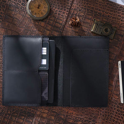 Ultra Thin Passport Holder For Suitcase Genuine Leather Passport Cover