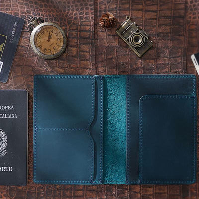 Ultra Thin Passport Holder For Suitcase Genuine Leather Passport Cover