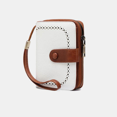 Large Capacity Card Holder Solid Color Vegan Leather Wallet
