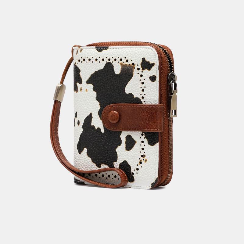 Large Capacity Card Holder Solid Color Vegan Leather Wallet