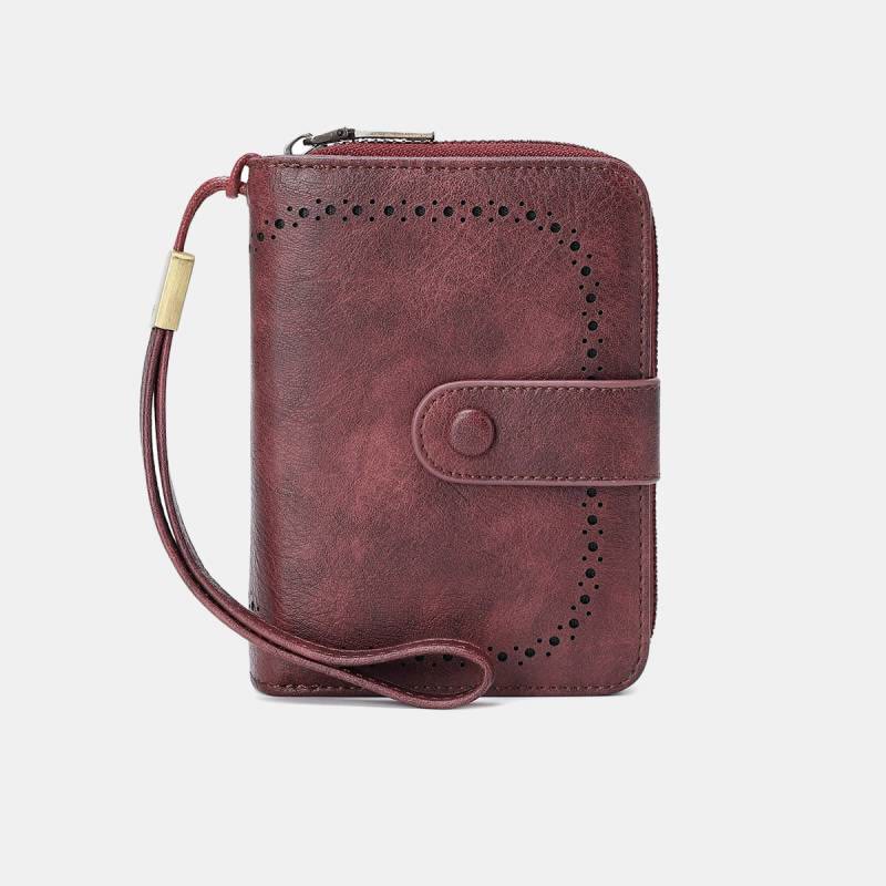 Large Capacity Card Holder Solid Color Vegan Leather Wallet
