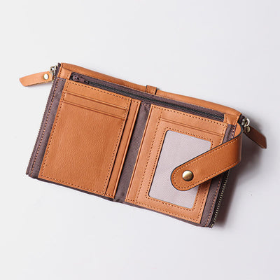 Large Capacity Leather Wallet RFID Blocking Bifold Multi Slot Card Holder