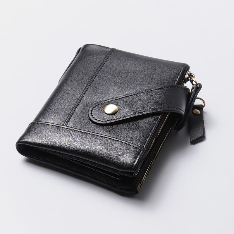 Large Capacity Leather Wallet RFID Blocking Bifold Multi Slot Card Holder