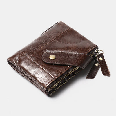 Large Capacity Leather Wallet RFID Blocking Bifold Multi Slot Card Holder