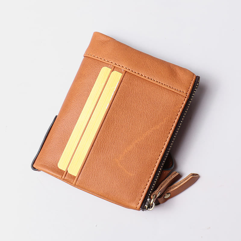 Large Capacity Leather Wallet RFID Blocking Bifold Multi Slot Card Holder