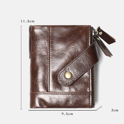 Large Capacity Leather Wallet RFID Blocking Bifold Multi Slot Card Holder