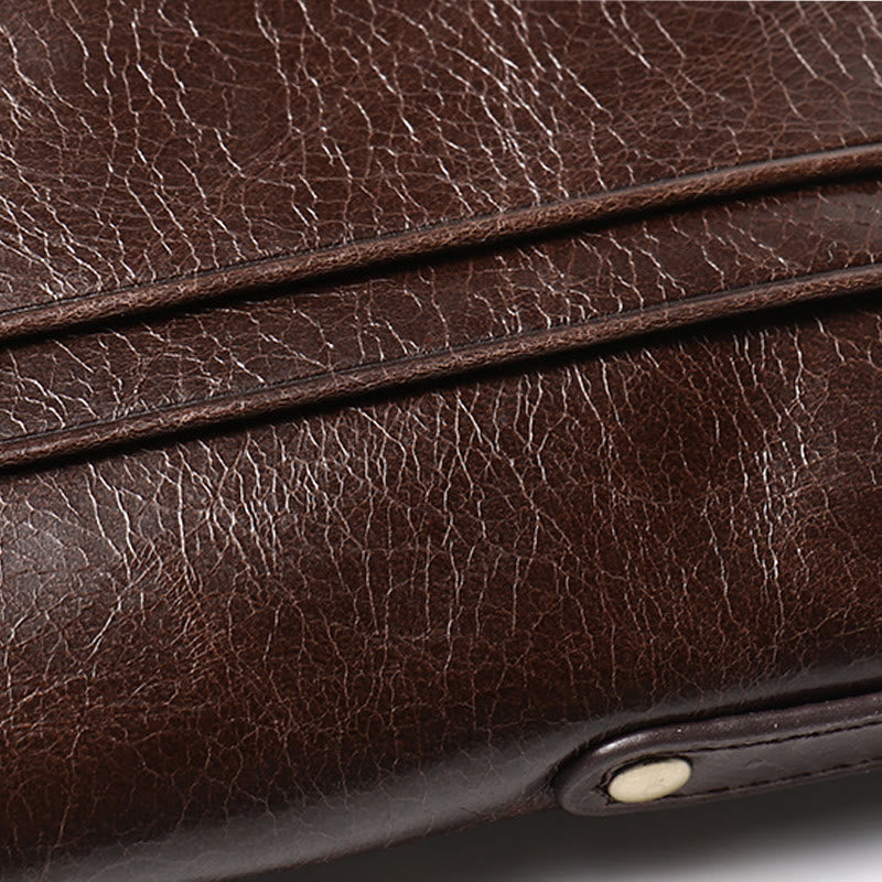 Large Capacity Leather Wallet RFID Blocking Bifold Multi Slot Card Holder