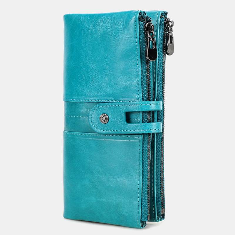 Wallets for Women Genuine Leather Cellphone Case Long Slim Credit Card Holder