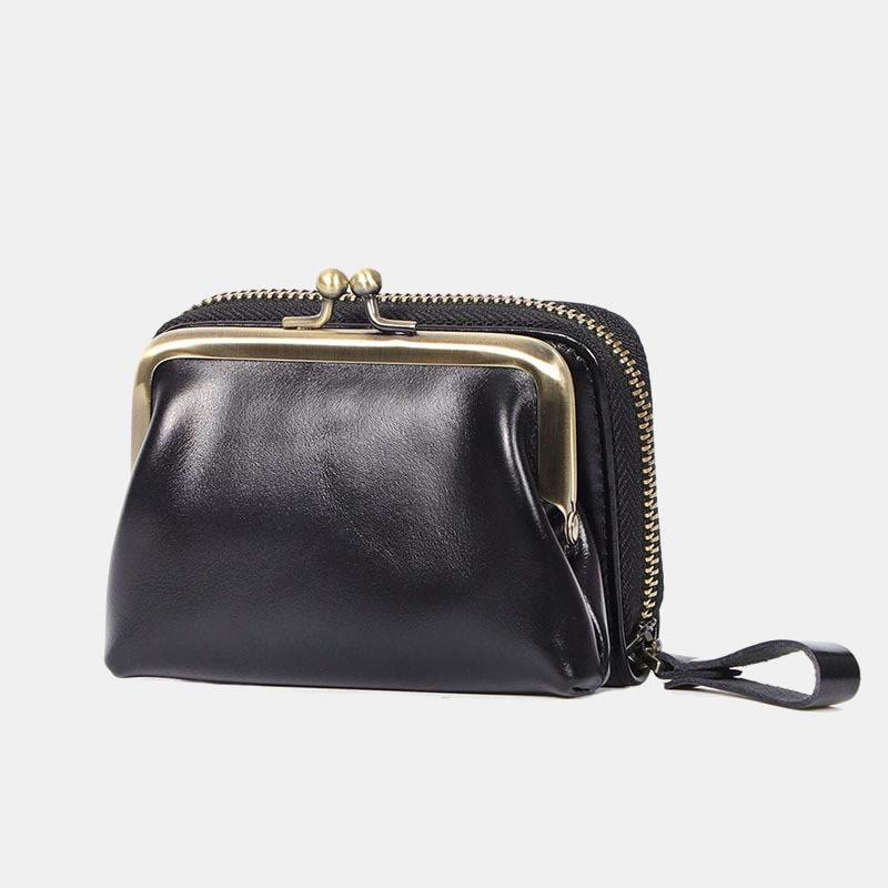 Retro Card Case Coin Purse Wallet Mini Handbag Zipper for Women