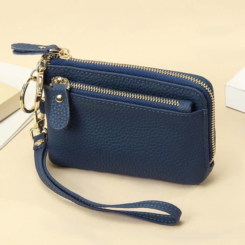 Women's Small Genuine Leather Wristlet Clutch Wallet Purse Card Holder