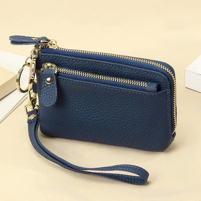 Women's Small Genuine Leather Wristlet Clutch Wallet Purse Card Holder
