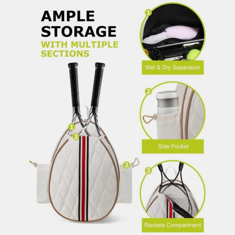 Quilted Tennis Sling Crossbody Bag Convertible Backpack Racket Bag - image 2