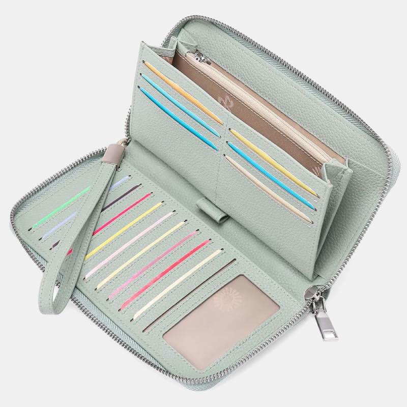 RFID Wallet for Women Large Capacity Card Slot Leather Purse