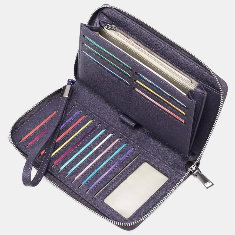 RFID Wallet for Women Large Capacity Card Slot Leather Purse