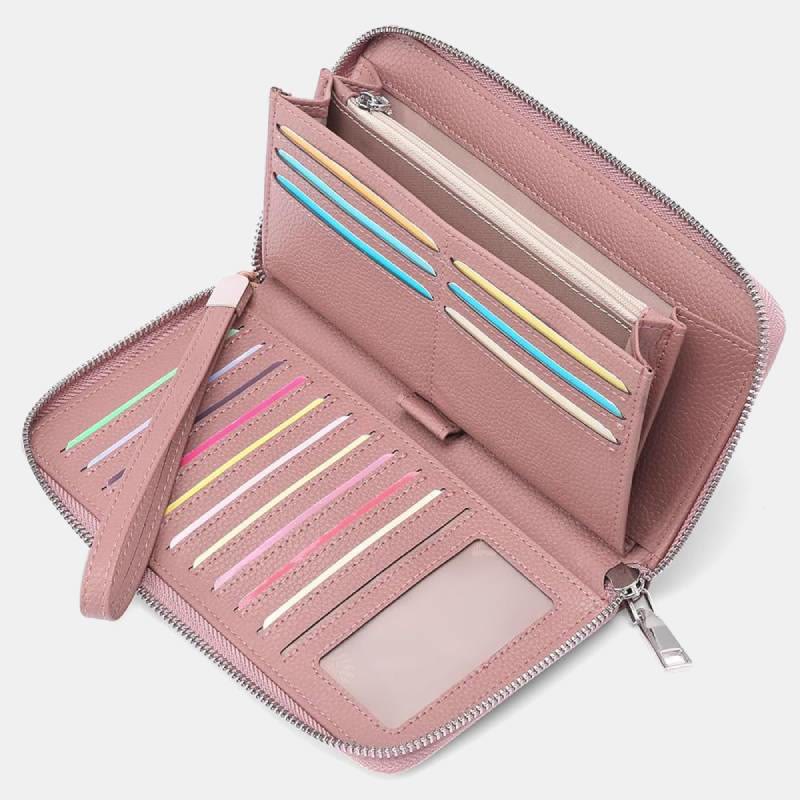 RFID Wallet for Women Large Capacity Card Slot Leather Purse