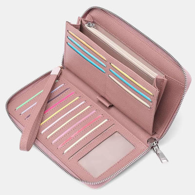 RFID Wallet for Women Large Capacity Card Slot Leather Purse