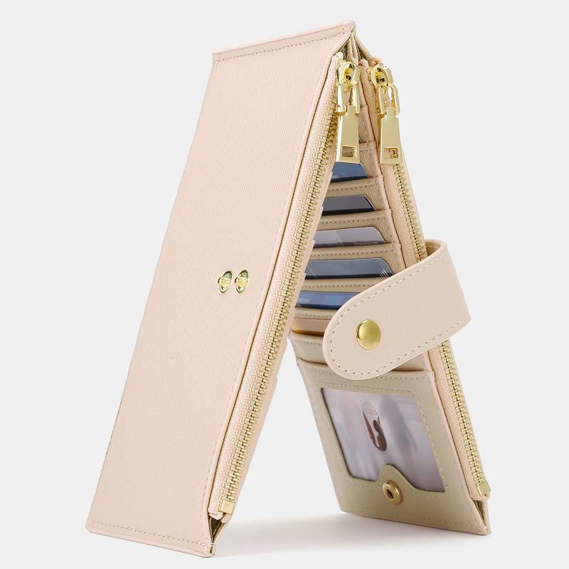 RFID Blocking Large Capacity Card Holder Classic Bifold Wallet  - Beige - image 20