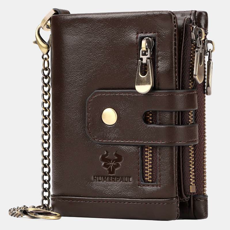 RFID Multifunctional Large Capacity Genuine Leather Wallet  - SaddleBrown - image 5