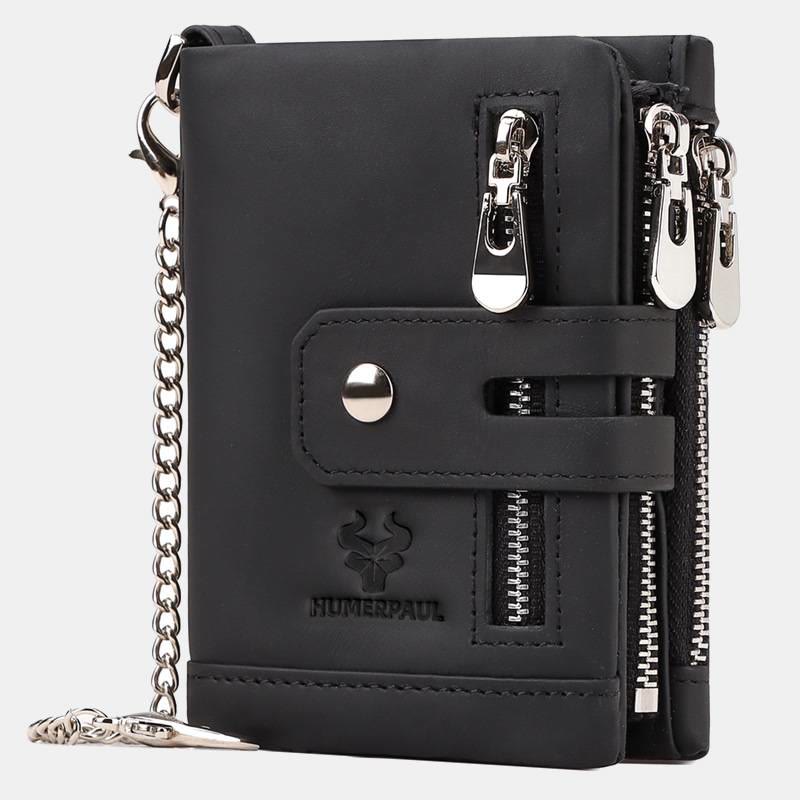 RFID Multifunctional Large Capacity Genuine Leather Wallet  - Black - image 11