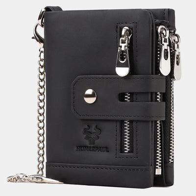 RFID Multifunctional Large Capacity Genuine Leather Wallet  - Black - image 11