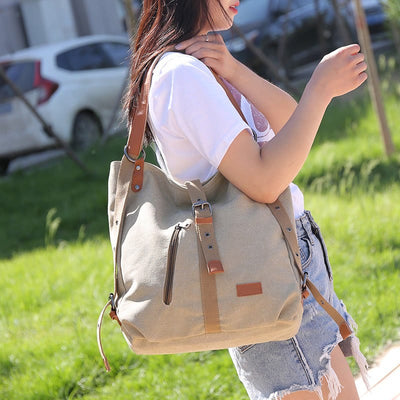 Large Capacity Multifunctional Retro Tote Bag Convertible Backpack - image 3