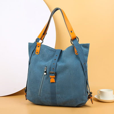 Large Capacity Multifunctional Retro Tote Bag Convertible Backpack - image 6