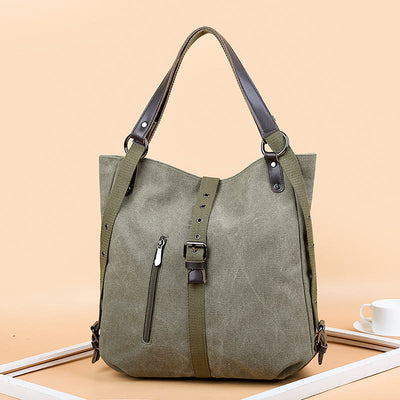 Large Capacity Multifunctional Retro Tote Bag Convertible Backpack - image 5