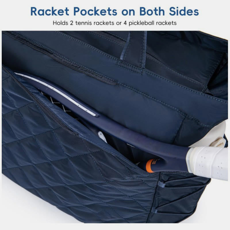 Waterproof Quilted Racket Bag Tote for Tennis Picketball Tote Shoulder Bag - image 4