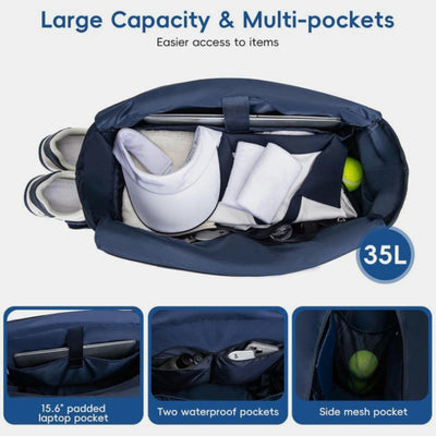 Waterproof Quilted Racket Bag Tote for Tennis Picketball Tote Shoulder Bag - image 1