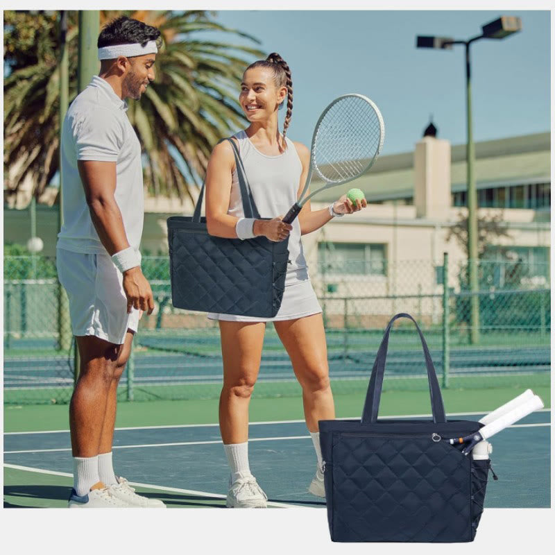 Waterproof Quilted Racket Bag Tote for Tennis Picketball Tote Shoulder Bag - image 7
