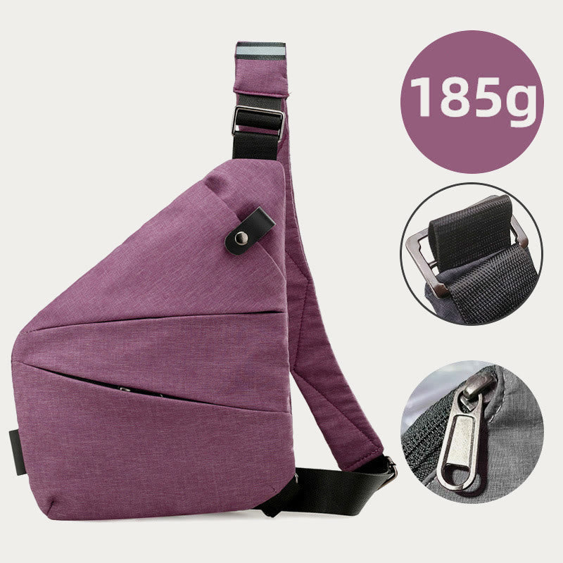 Anti-Theft Waterproof Sling Bag Chest Bag - Thistle - Left Shoulder - image 16