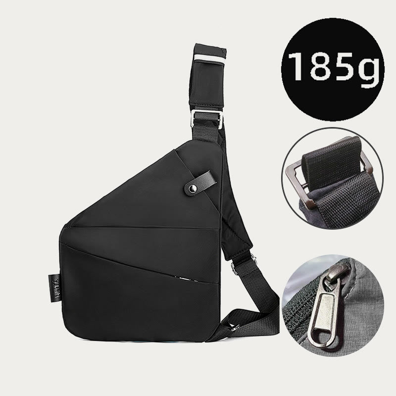 Anti-Theft Waterproof Sling Bag Chest Bag - Black - Left Shoulder - image 15