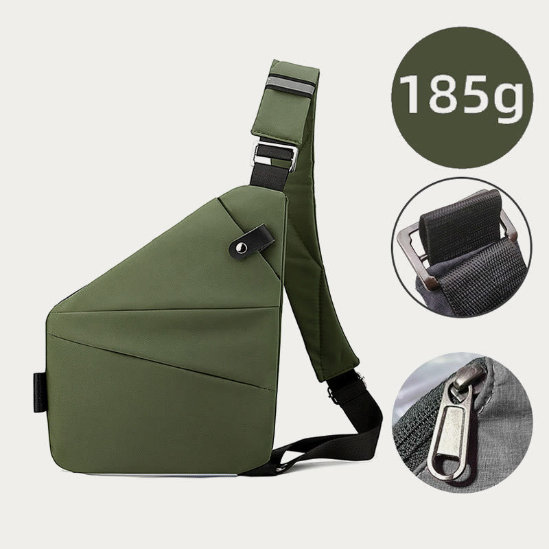 Anti-Theft Waterproof Sling Bag Chest Bag - DarkOliveGreen - Left Shoulder - image 21
