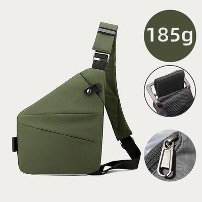 Anti-Theft Waterproof Sling Bag Chest Bag - DarkOliveGreen - Left Shoulder - image 21
