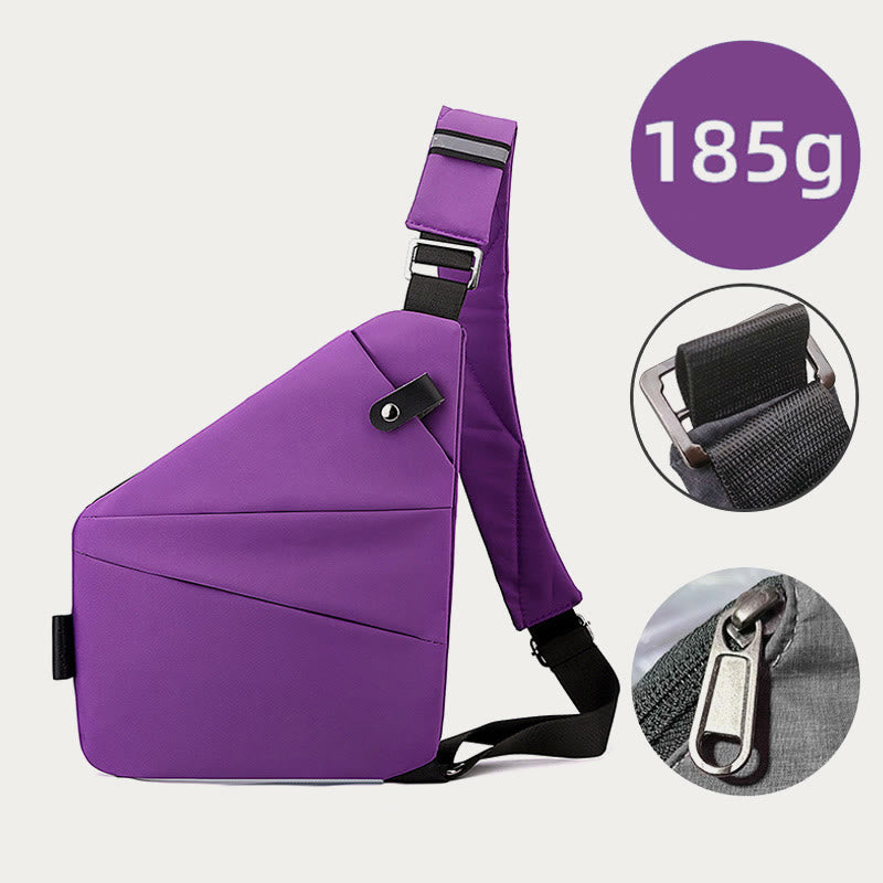 Anti-Theft Waterproof Sling Bag Chest Bag - MediumSlateBlue - Left Shoulder - image 22