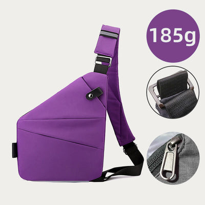 Anti-Theft Waterproof Sling Bag Chest Bag - MediumSlateBlue - Left Shoulder - image 22