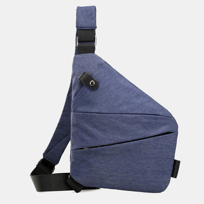 Anti-Theft Waterproof Sling Bag Chest Bag - DarkBlue - Left Shoulder - image 13