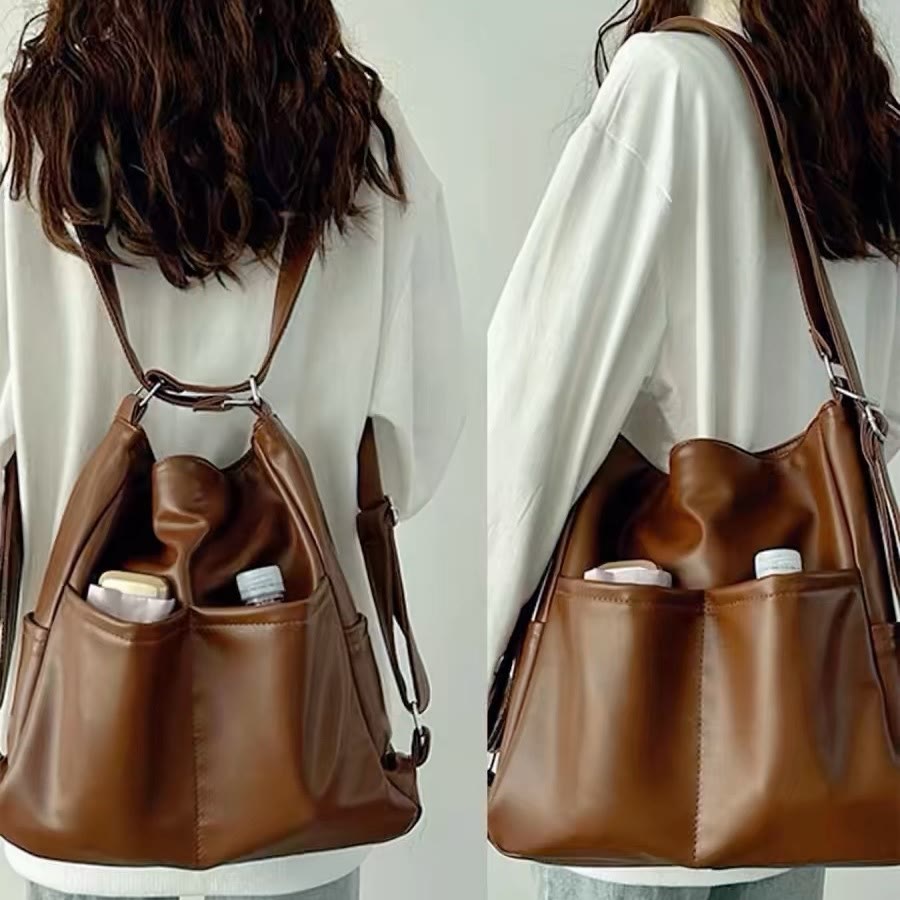 Lightweight Nylon Tote Convertible Backpack Purse Hobo Bag for Women - Peru - Vegan Leather - image 18